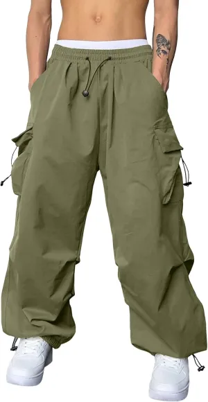 Mens Cargo Pants Casual Baggy Joggers Athletic Parachute Pant Loose Fit Sweatpants with Pockets Y2K Streetwear
