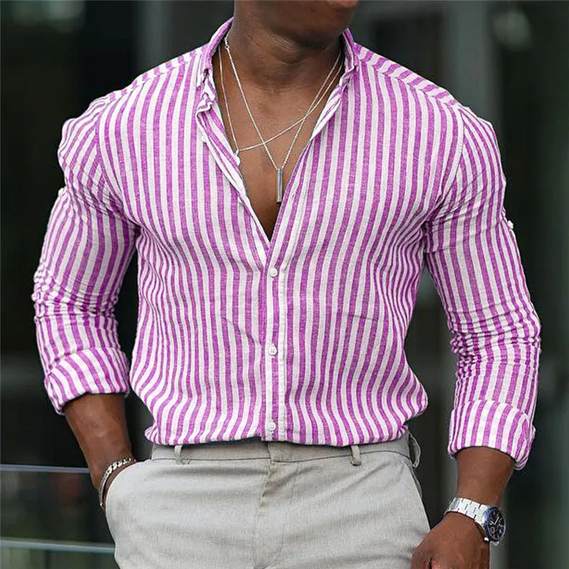 Men's  Casual Long Sleeve Slim-fit Shirt
