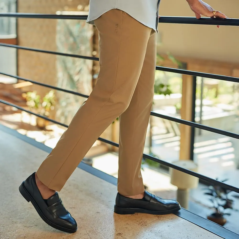 Men's Exec Pants – Tapered Fit Stretch Slacks, Wrinkle Resistant Suit Trousers, Business Casual Office Bottoms for Men