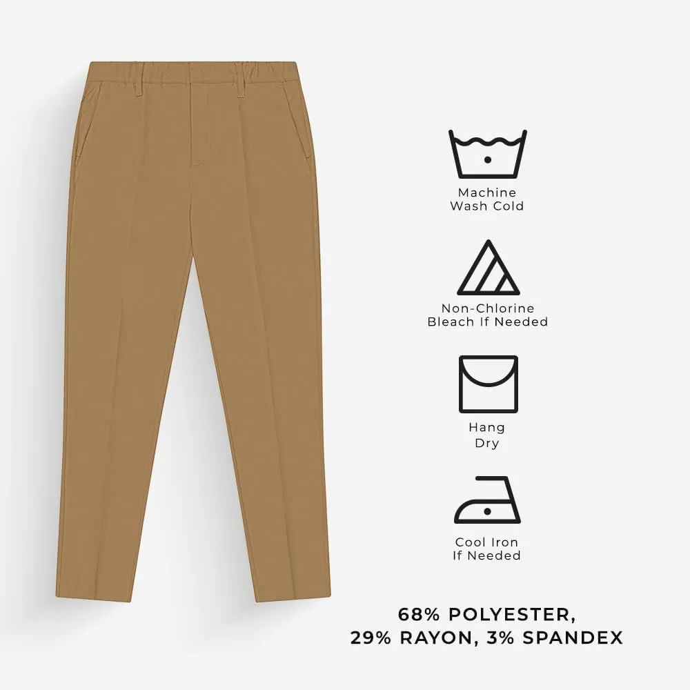 Men's Exec Pants – Tapered Fit Stretch Slacks, Wrinkle Resistant Suit Trousers, Business Casual Office Bottoms for Men
