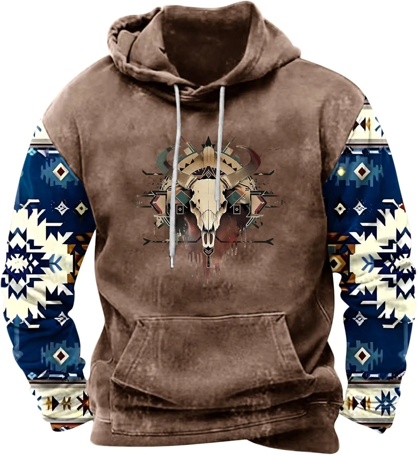 Men's Fashion Hoodies Sweatshirts Aetec Printed Hoodies for Men Vintage Big and Tall Graphic Fall Shirts with Pockets