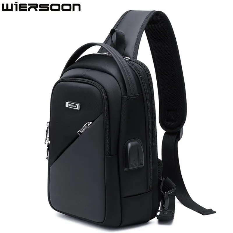 Men's Fashion Oxford Cloth Multifunctional Trendy Password Men's Chest Bags