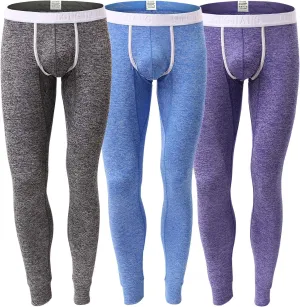 Men’s Low Rise Pouch Underwear Pants Long Johns Thermal Bottoms Leggings