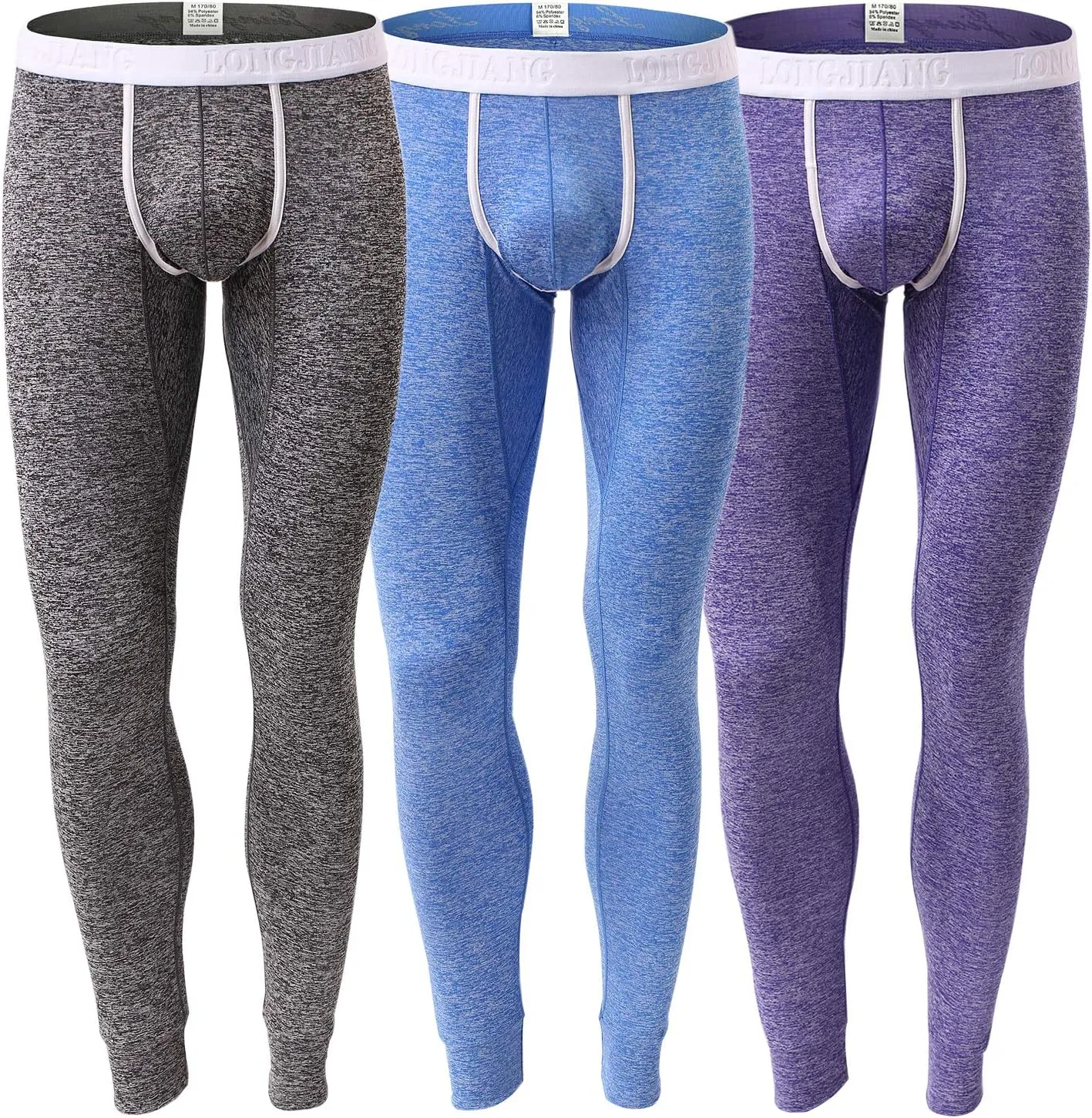 Men’s Low Rise Pouch Underwear Pants Long Johns Thermal Bottoms Leggings