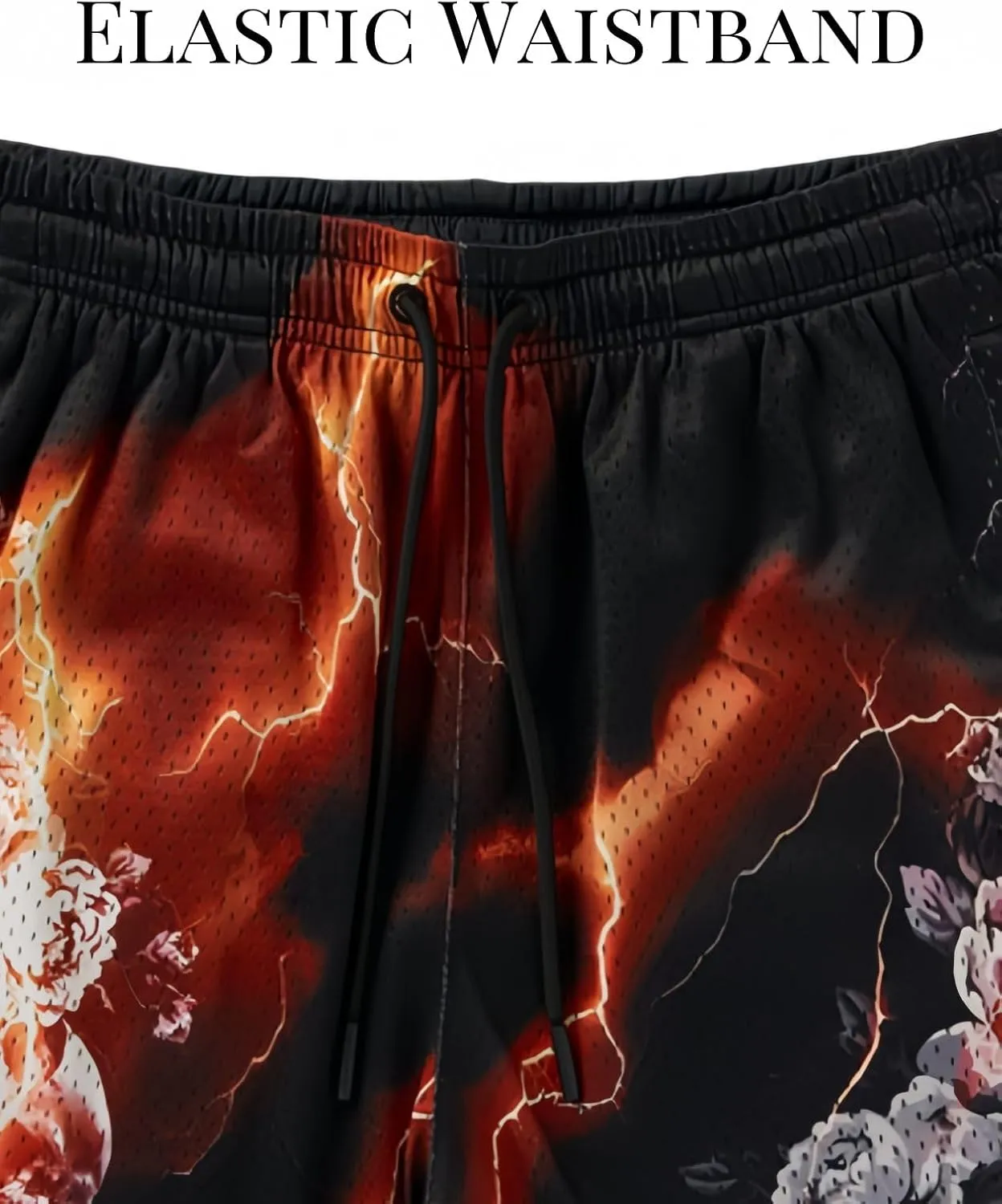 Mens Mesh Graphic Print Athletic Running Shorts Lightweight Quick-Dry Shorts for Basketball Gym Workout