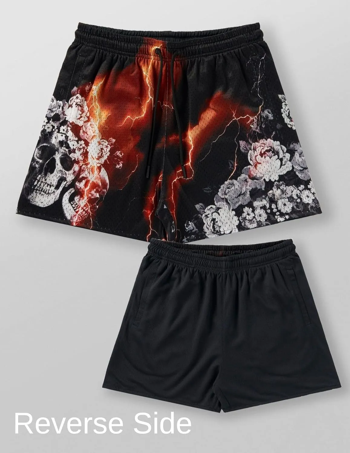 Mens Mesh Graphic Print Athletic Running Shorts Lightweight Quick-Dry Shorts for Basketball Gym Workout