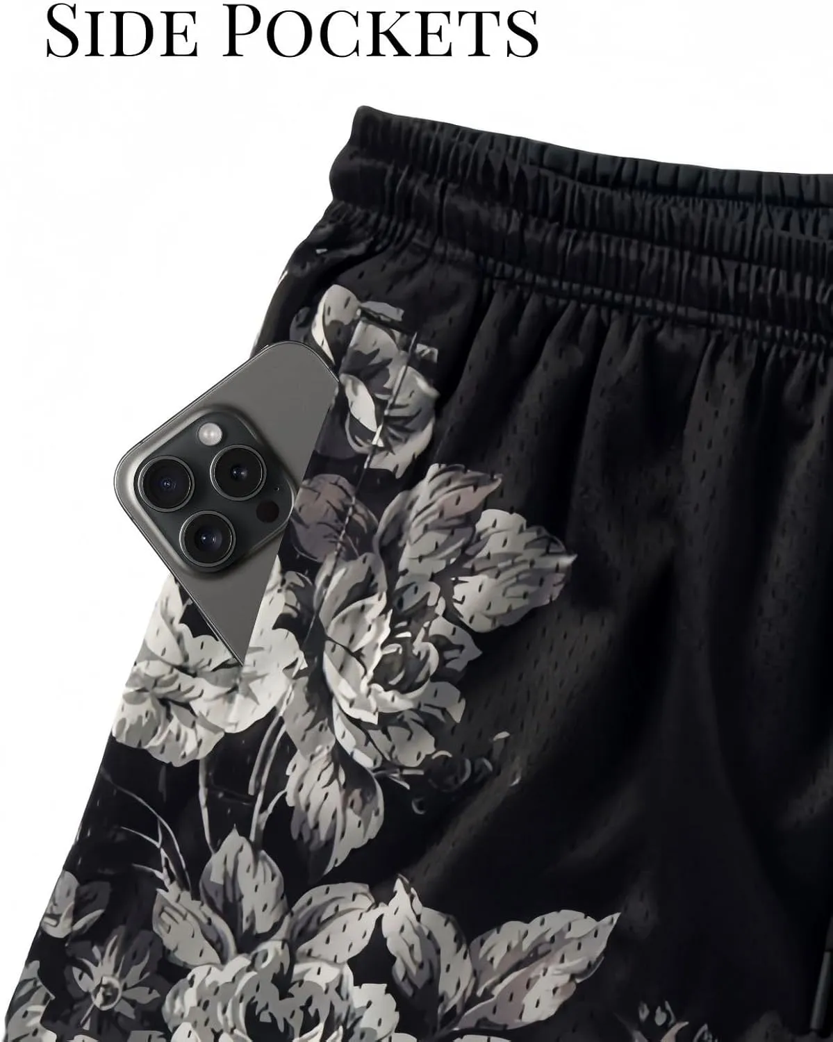 Mens Mesh Graphic Print Athletic Running Shorts Lightweight Quick-Dry Shorts for Basketball Gym Workout