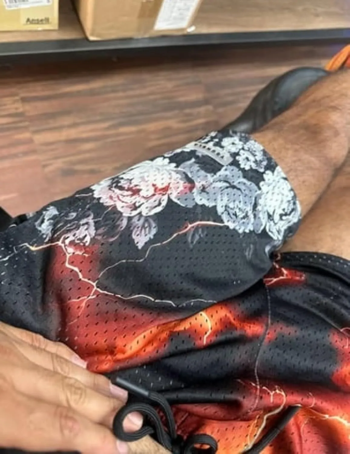 Mens Mesh Graphic Print Athletic Running Shorts Lightweight Quick-Dry Shorts for Basketball Gym Workout