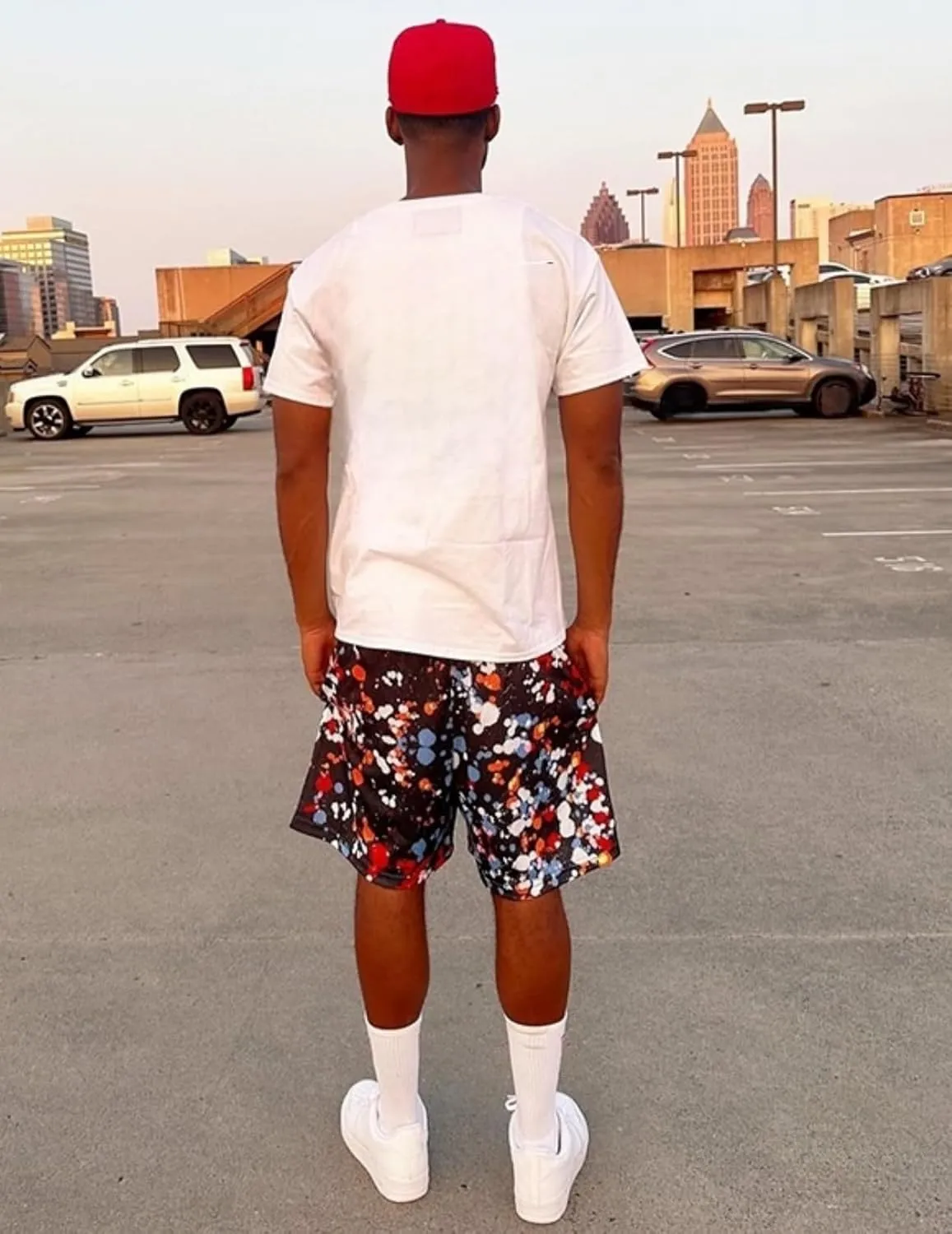 Mens Mesh Graphic Print Athletic Running Shorts Mens Fashion Quick-Dry Shorts for Basketball Workout
