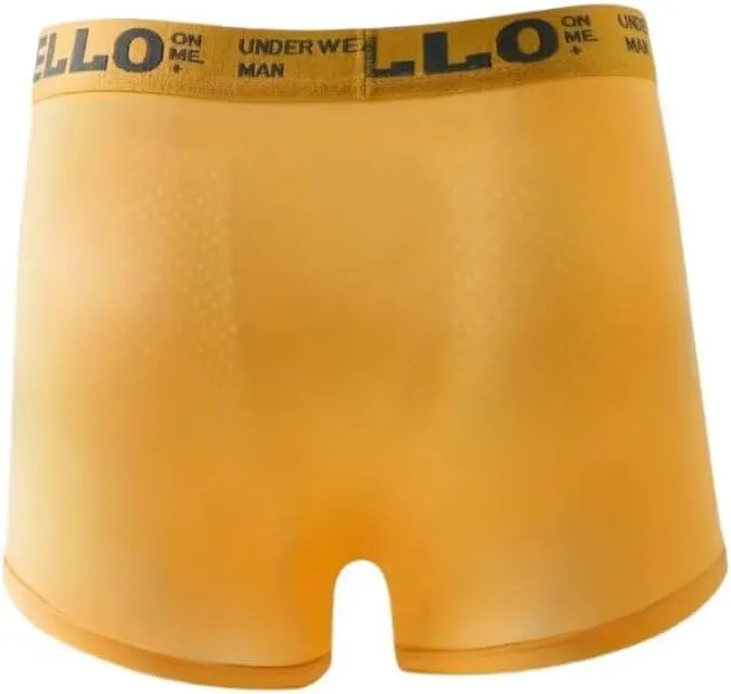 Men's Mesh Ice Silk Underwear Box Briefs Breathable Underwear Trunks Underpanties Multipacks