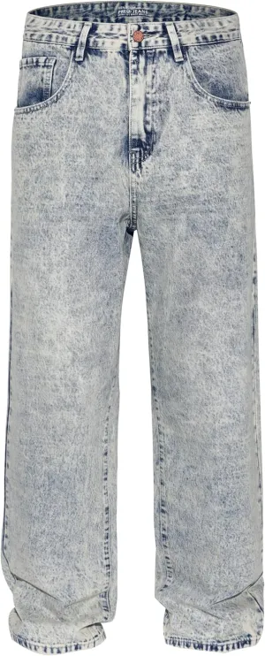 Men's Non-Stretch Loose Fit Wide-Leg Baggy Jeans Pants
