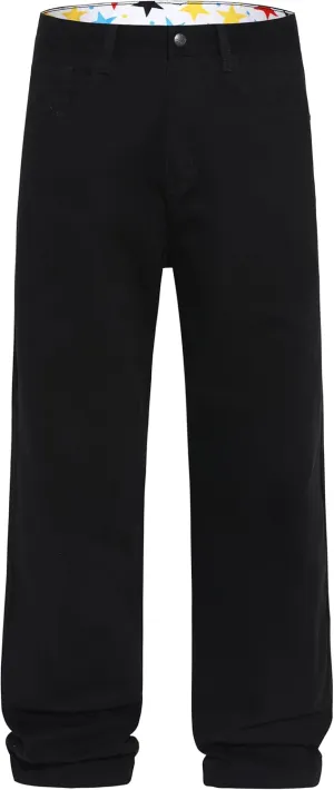 Men's Non-Stretch Loose Fit Wide-Leg Baggy Jeans Pants