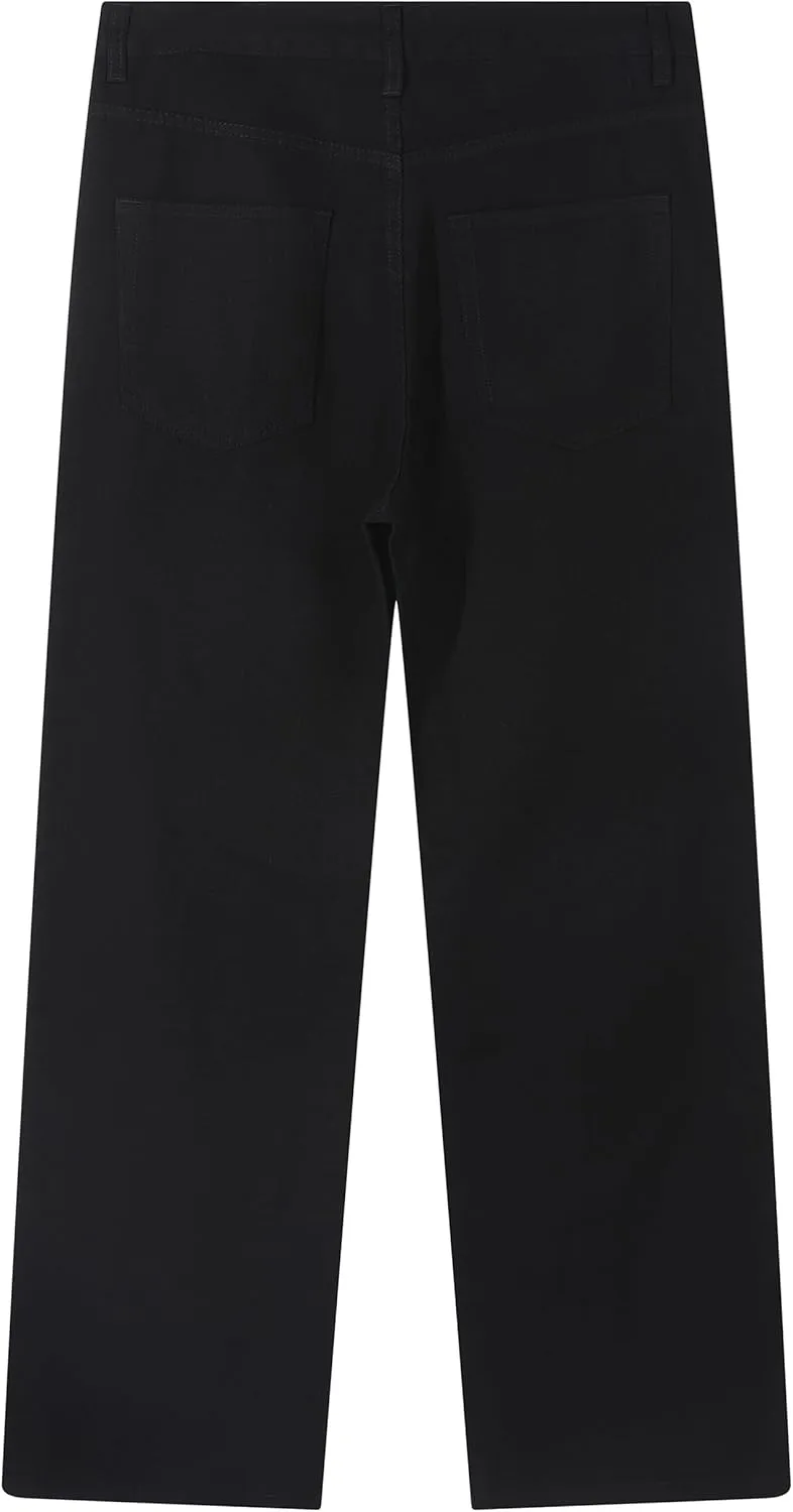 Men's Non-Stretch Loose Fit Wide-Leg Baggy Jeans Pants