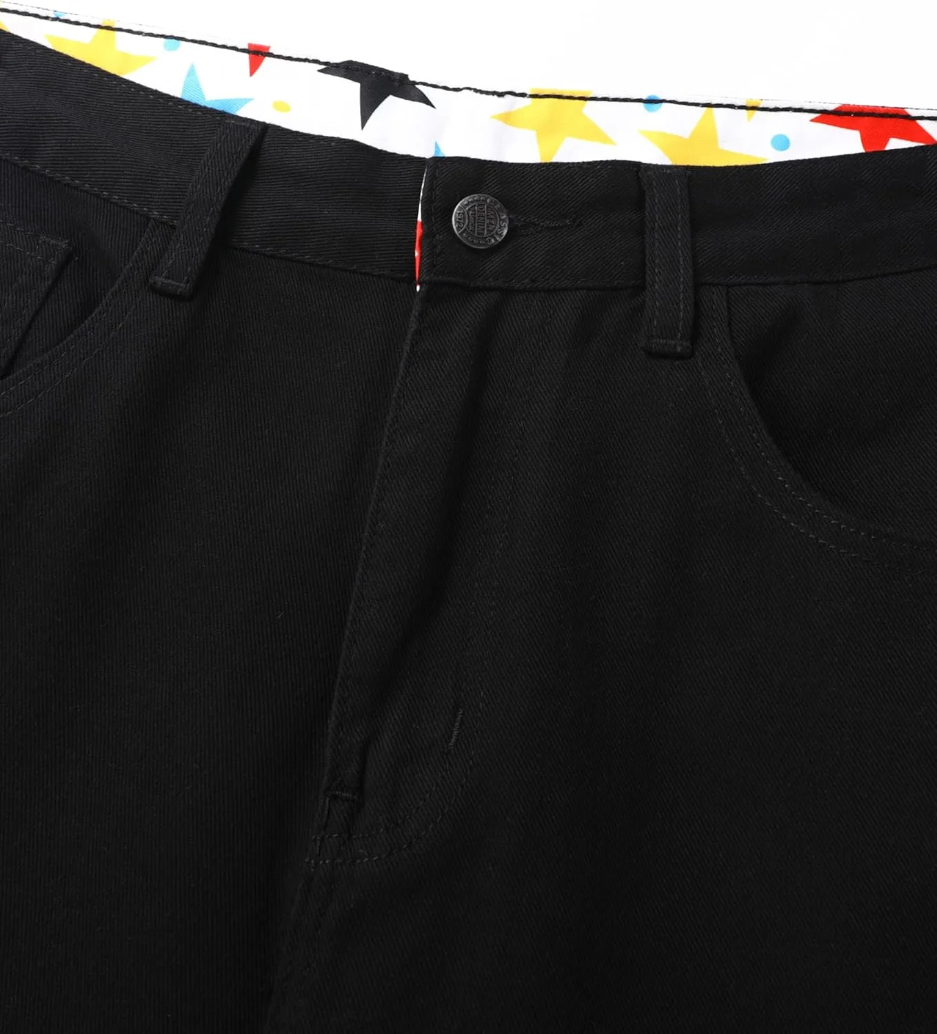 Men's Non-Stretch Loose Fit Wide-Leg Baggy Jeans Pants