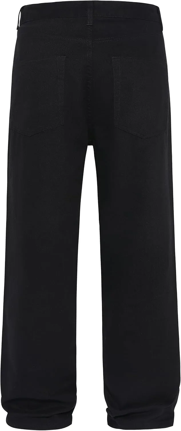 Men's Non-Stretch Loose Fit Wide-Leg Baggy Jeans Pants