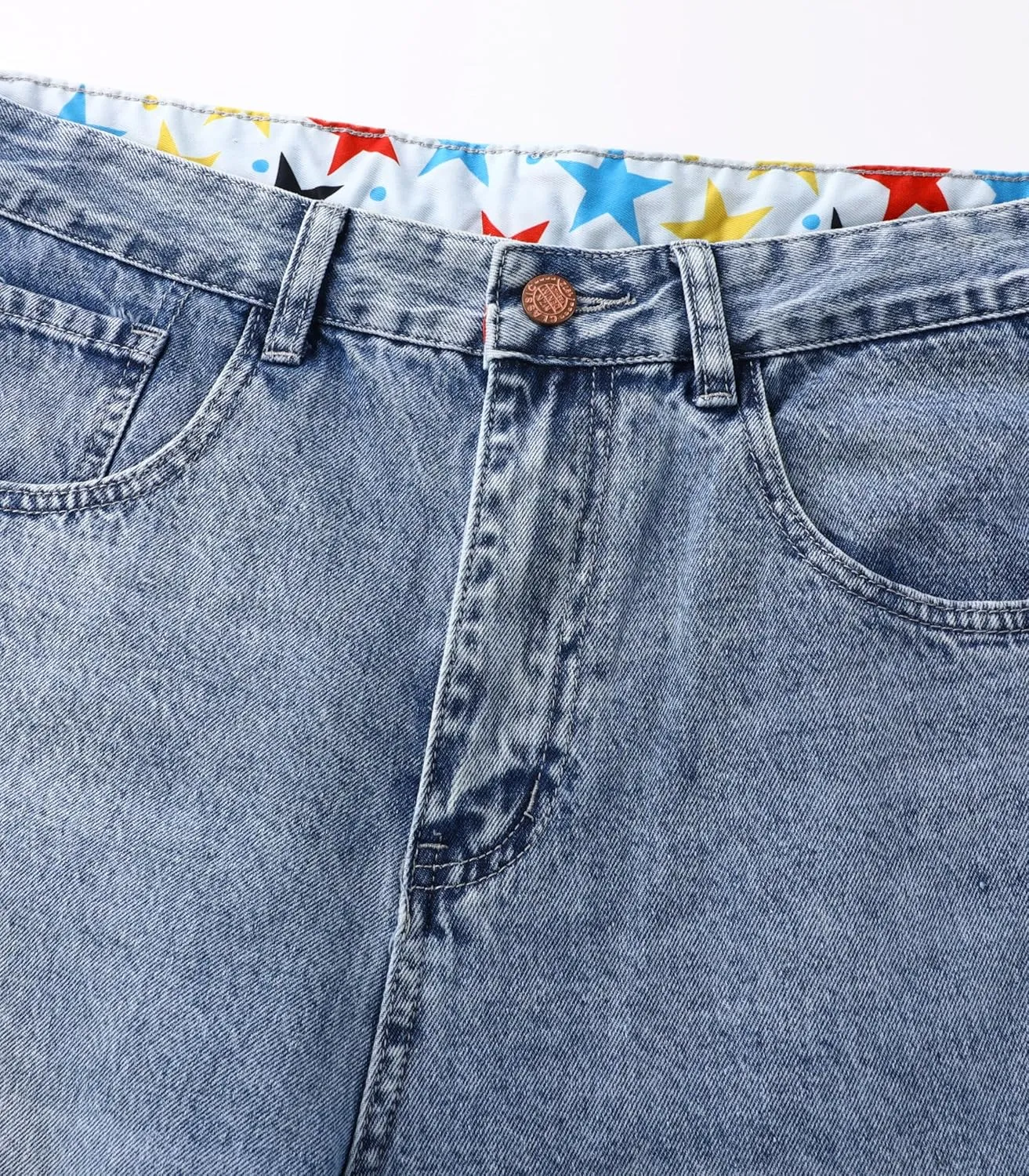 Men's Non-Stretch Relaxed Fit Wide-Leg Baggy Jeans Pants