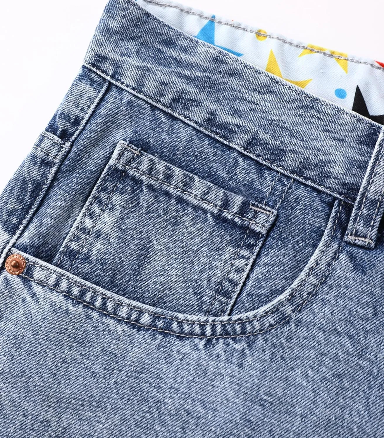 Men's Non-Stretch Relaxed Fit Wide-Leg Baggy Jeans Pants