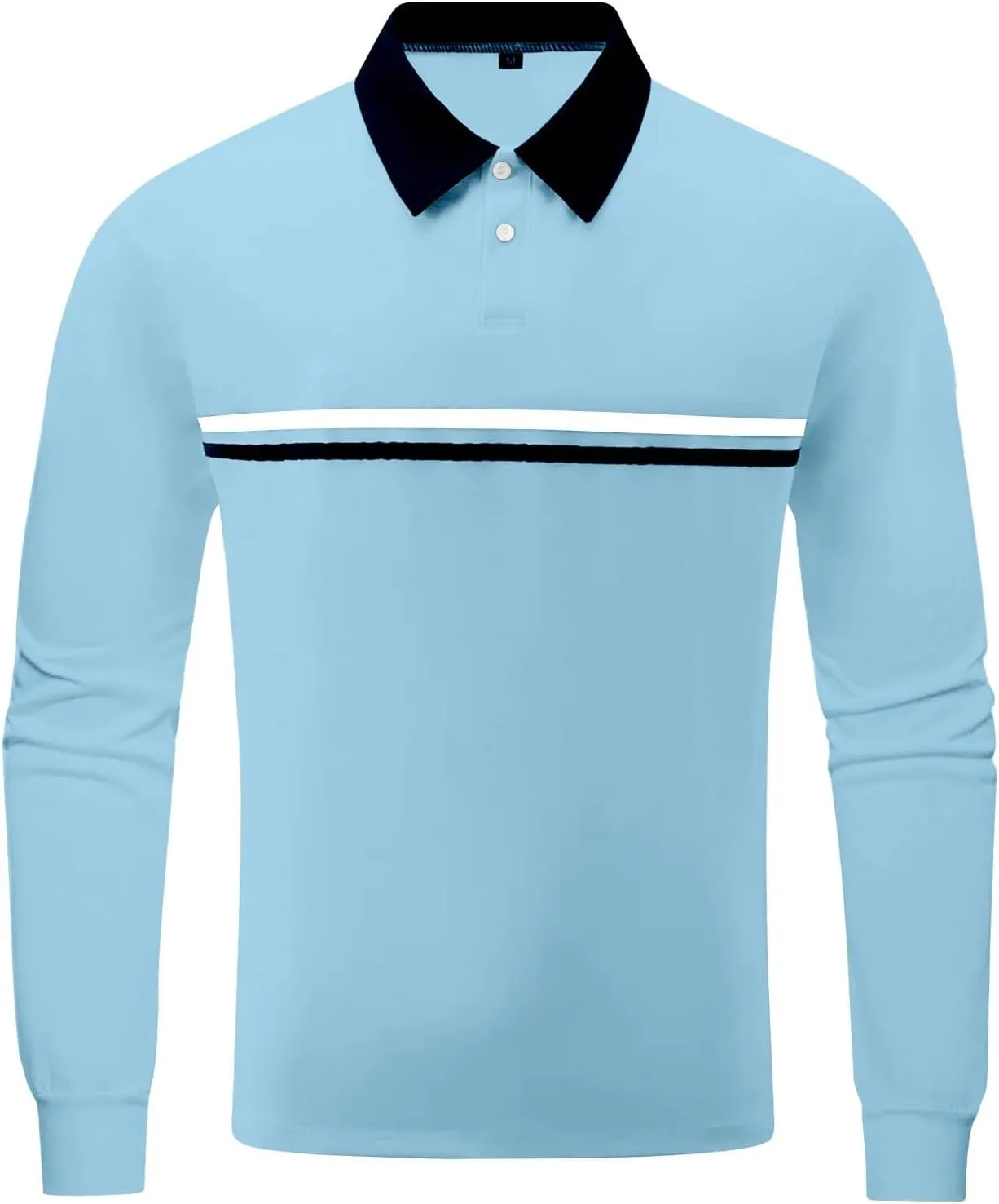 Mens Polo Shirts Long Sleeve Casualgolf Solid Color Shirts Business Breathbale Dress Outdoor Stylish Tops