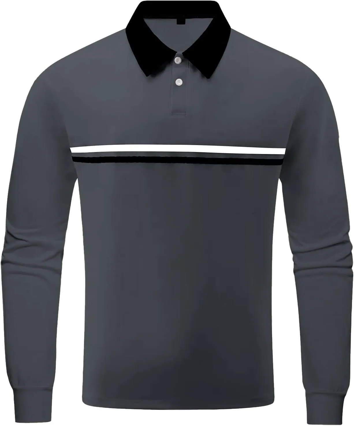 Mens Polo Shirts Long Sleeve Casualgolf Solid Color Shirts Business Breathbale Dress Outdoor Stylish Tops