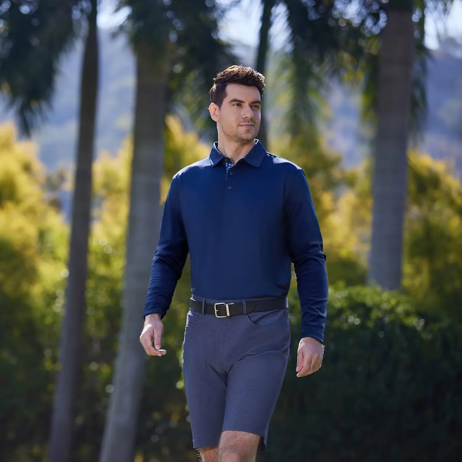 Mens Polo Shirts Short and Long Sleeve Casual Solid Stylish Dry Fit Performance Designed Collared Golf Polo Shirts for Men