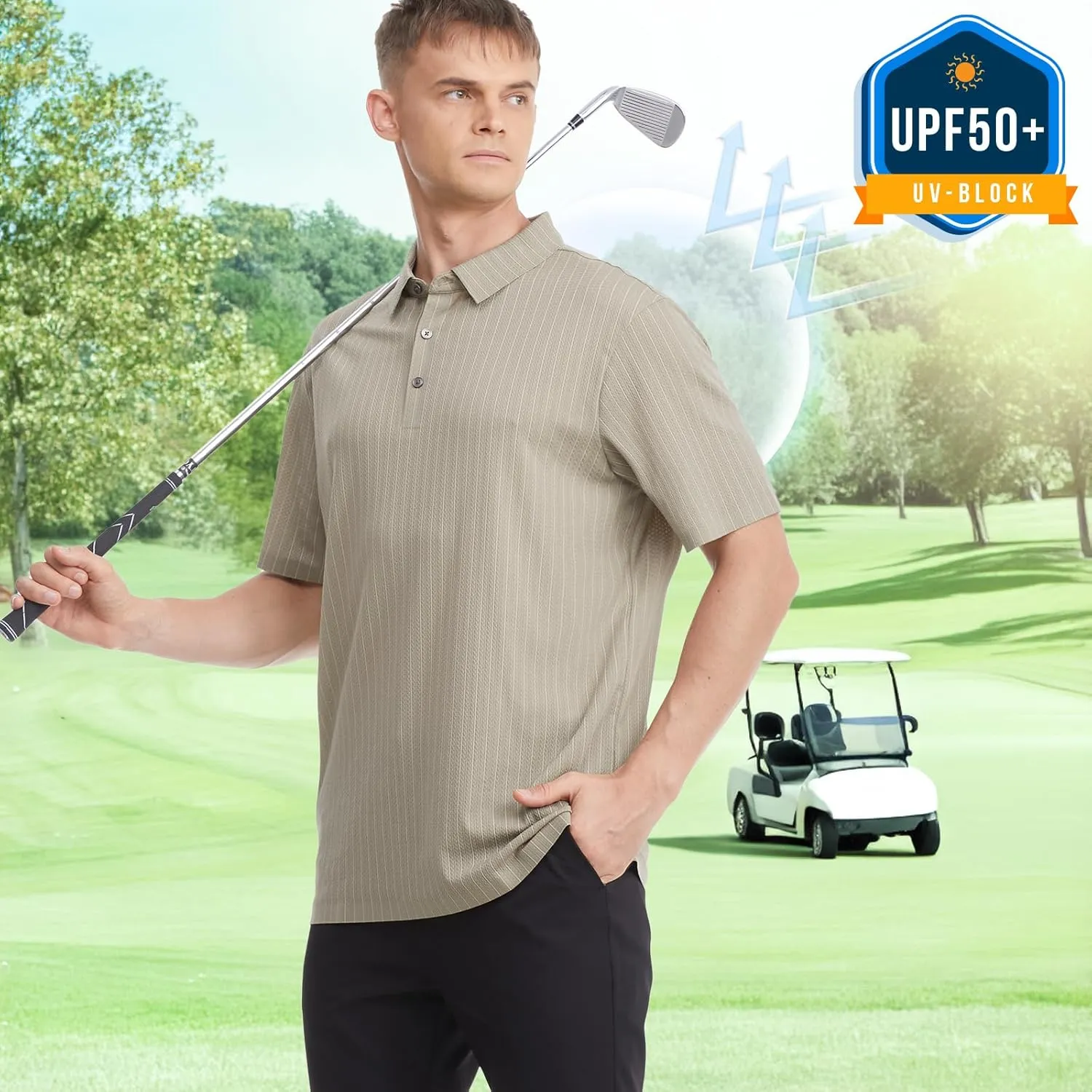 Mens Polo Shirts Short Sleeve Golf Shirt Moisture Wicking Dry Fit Casual Stylish Polo Shirt for Men