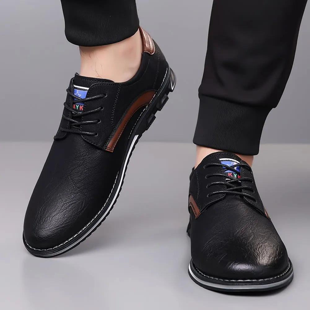 Men's Premium Stylish Oxford Shoes Casual Lace Up Walking Business Driving Dress Shoes
