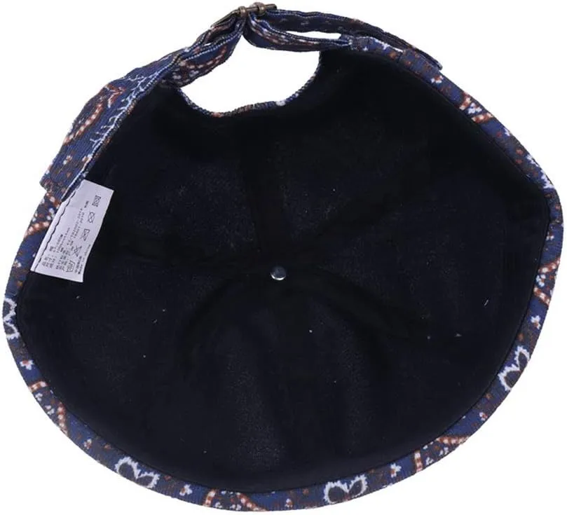 Mens Printed Docker Cap Hats Beanie Sailor Cap Hat Rolled Cuff Retro Brimless Hat