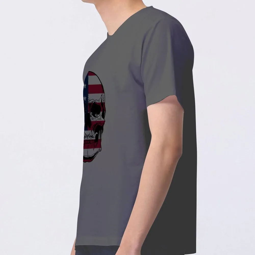Men's Short T-Shirt, Astronaut and The Moon Graphic Cotton Tees for Men, Crewneck Tees Black