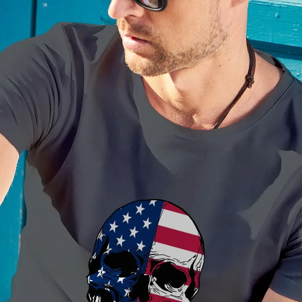 Men's Short T-Shirt, Astronaut and The Moon Graphic Cotton Tees for Men, Crewneck Tees Black