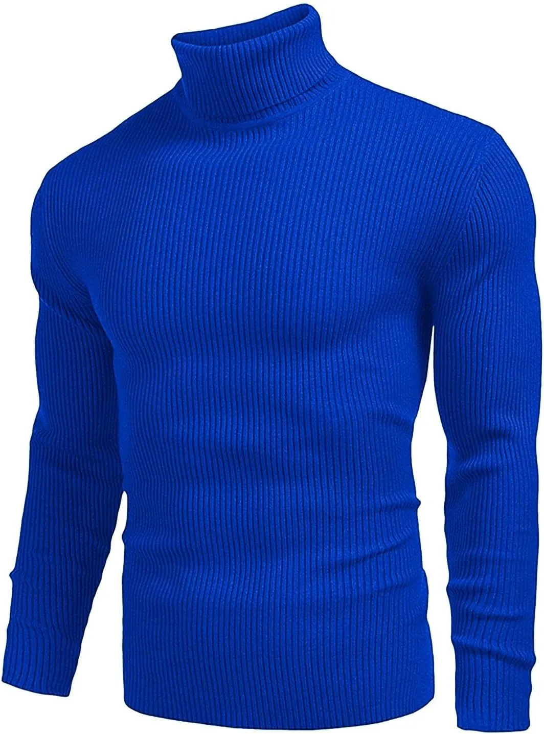 Mens Slim Fit Turtleneck Sweater Basic Long Sleeve Solid T-Shirt Thermal Casual Knitted Turtle Neck Pullover Sweater