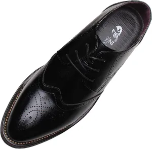 Men's Smart Pointed-Toe Dress Shoes Lace-up Formal Business Wedding Brogues