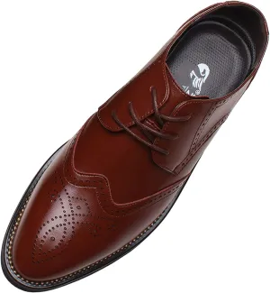 Men's Smart Pointed-Toe Dress Shoes Lace-up Formal Business Wedding Brogues
