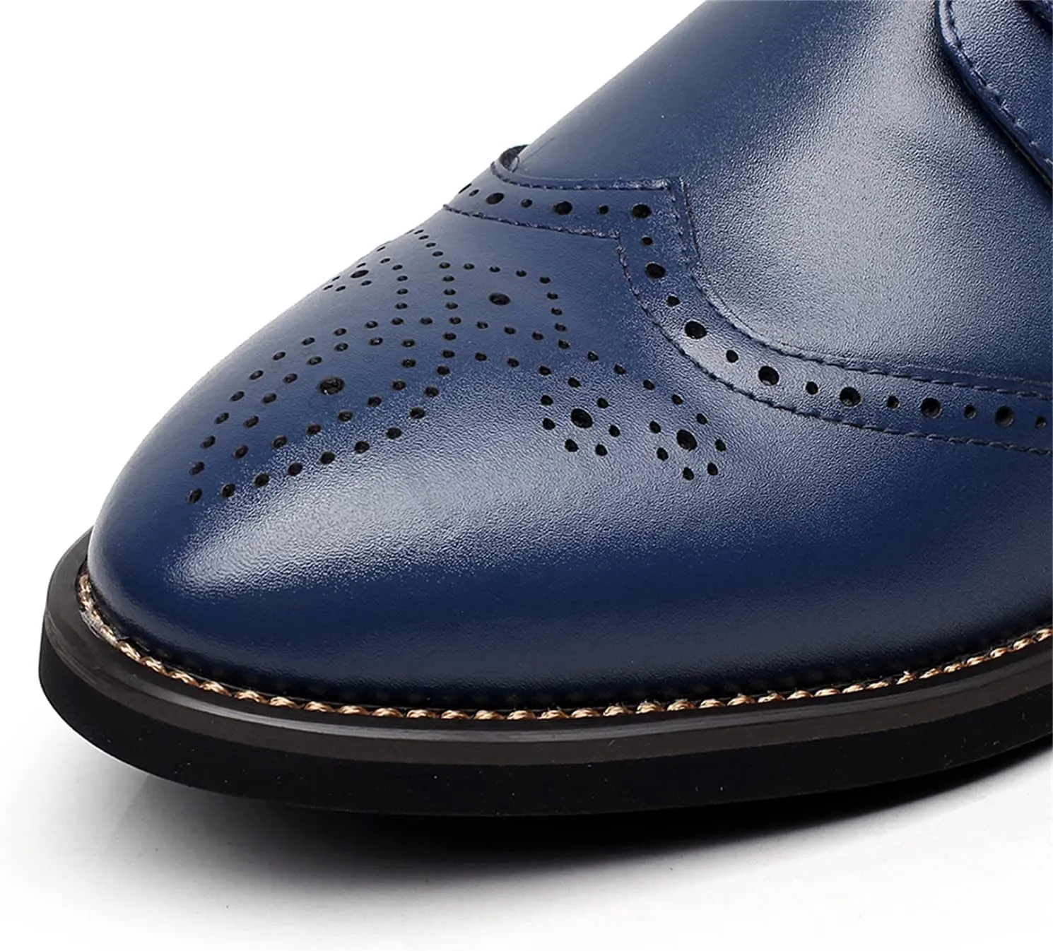 Men's Smart Pointed-Toe Dress Shoes Lace-up Formal Business Wedding Brogues