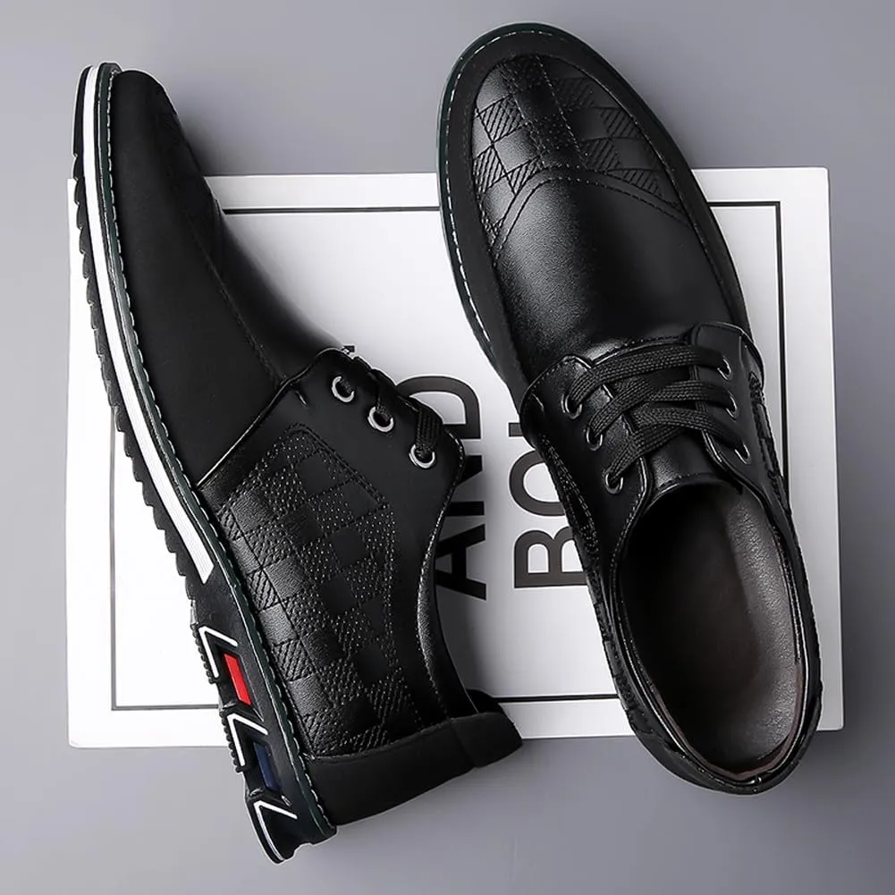 Men's Stylish Lace Up Oxford Shoes Comfortable Casual Walking Business Driving Dress Shoes