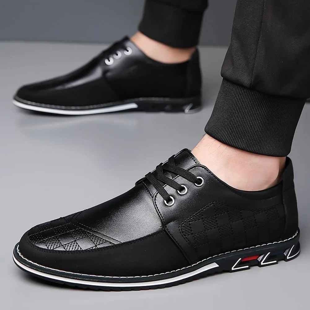 Men's Stylish Lace Up Oxford Shoes Comfortable Casual Walking Business Driving Dress Shoes