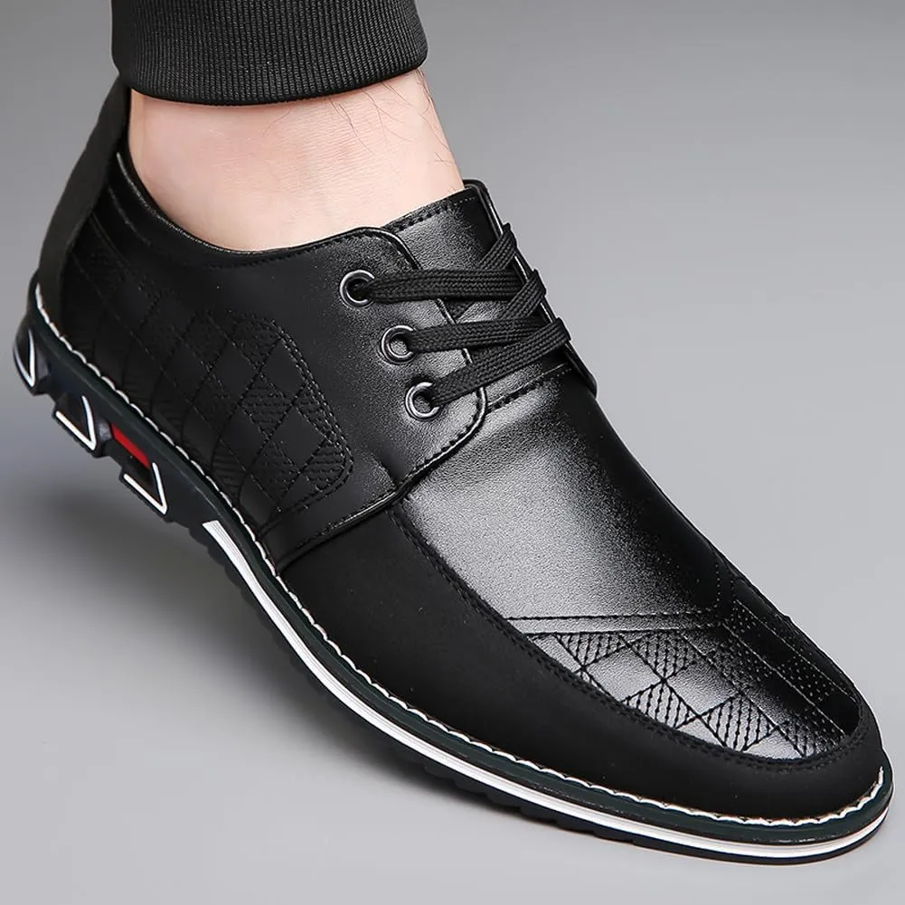 Men's Stylish Lace Up Oxford Shoes Comfortable Casual Walking Business Driving Dress Shoes