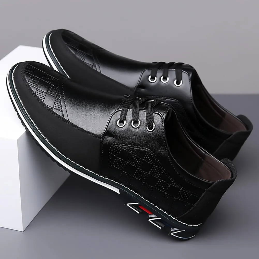 Men's Stylish Lace Up Oxford Shoes Comfortable Casual Walking Business Driving Dress Shoes