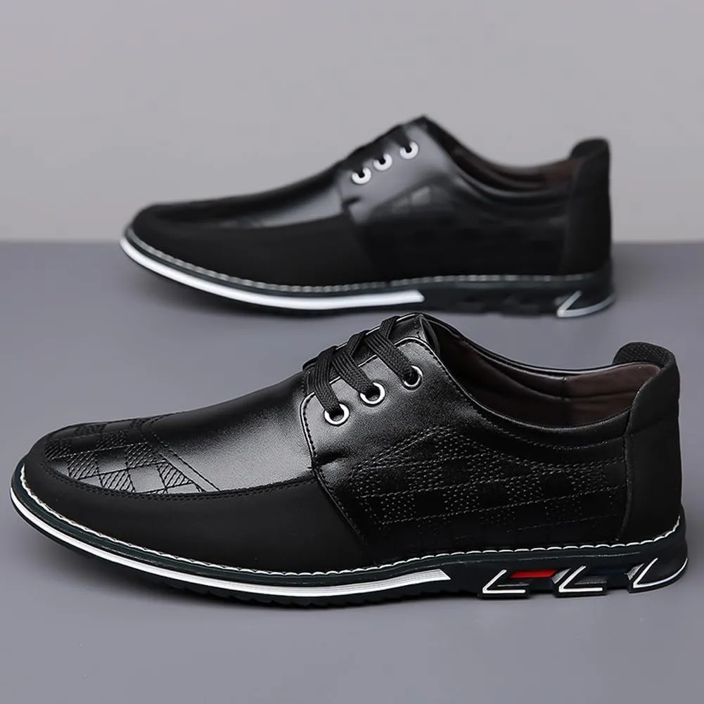Men's Stylish Lace Up Oxford Shoes Comfortable Casual Walking Business Driving Dress Shoes