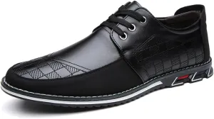 Men's Stylish Lace Up Oxford Shoes Comfortable Casual Walking Business Driving Dress Shoes