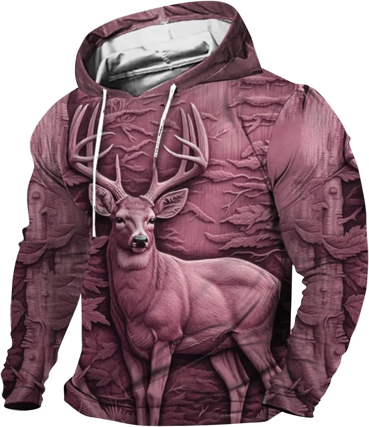 Mens Sweatshirts Hoodies 3D Novelty Print Drawstring Pullover Long Sleeve Funny Slim Fit Gym Workout Muscle Shirts