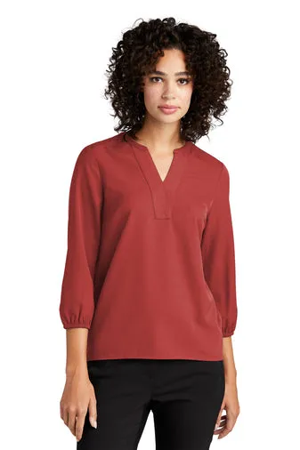 Mercer   Mettle® Ladies Stretch Crepe 3/4 Sleeve Blouse