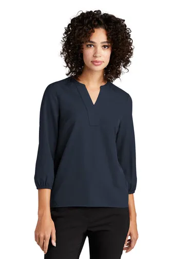 Mercer   Mettle® Ladies Stretch Crepe 3/4 Sleeve Blouse