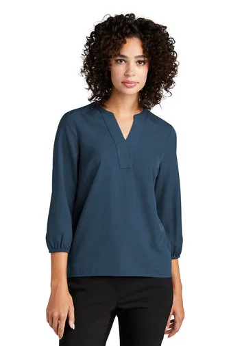 Mercer   Mettle® Ladies Stretch Crepe 3/4 Sleeve Blouse