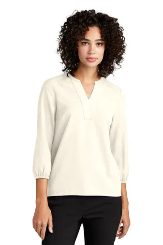 Mercer   Mettle® Ladies Stretch Crepe 3/4 Sleeve Blouse