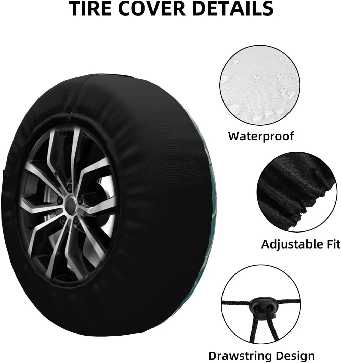 Merry Christmas Birch Tree Spare Tire Cover Weatherproof Wheel Covers Universal Wheel Protectors Portable Wheel Bags Camper Tire Covers for Trailer Rv Travel Accessories 15 inch