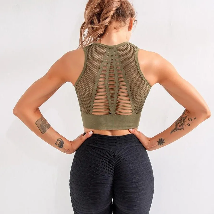 Mesh Back Padded Sports Bra