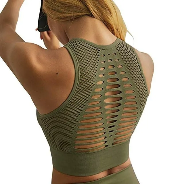 Mesh Back Padded Sports Bra