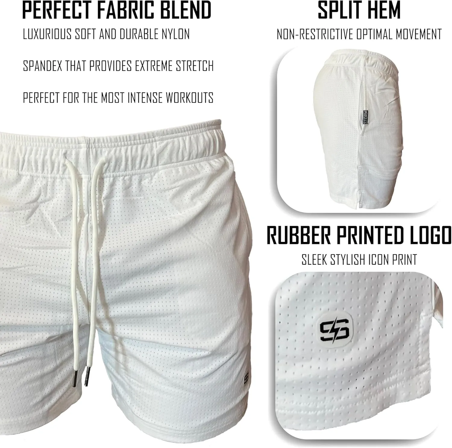 Mesh Shorts - Premium Double Layer Mesh - Designed for Professional Athletes - Silky Soft & Stretchy Fabric
