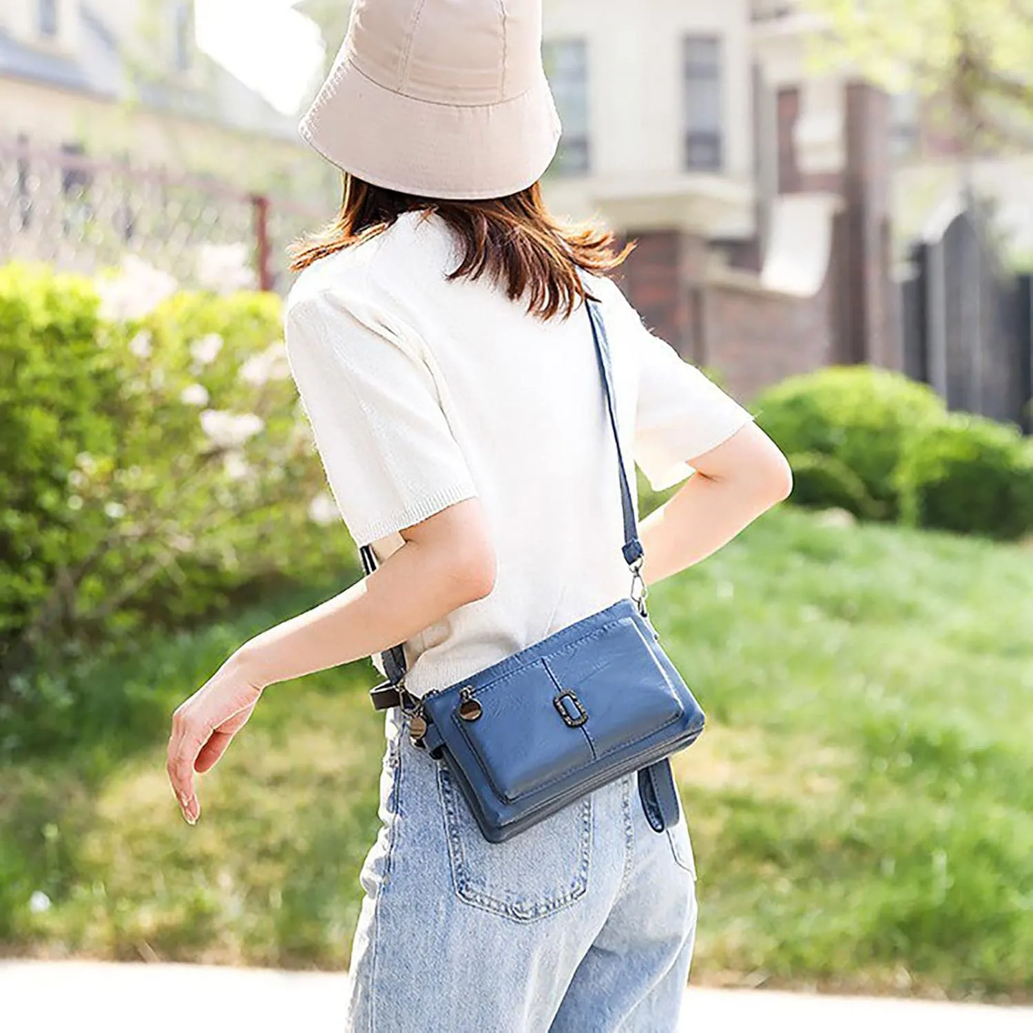 Messenger Bag Fashion Mobile Phone Change Small Square Bag Large Capacity Mobile Phone Bags Vintage (Yellow, One Size)