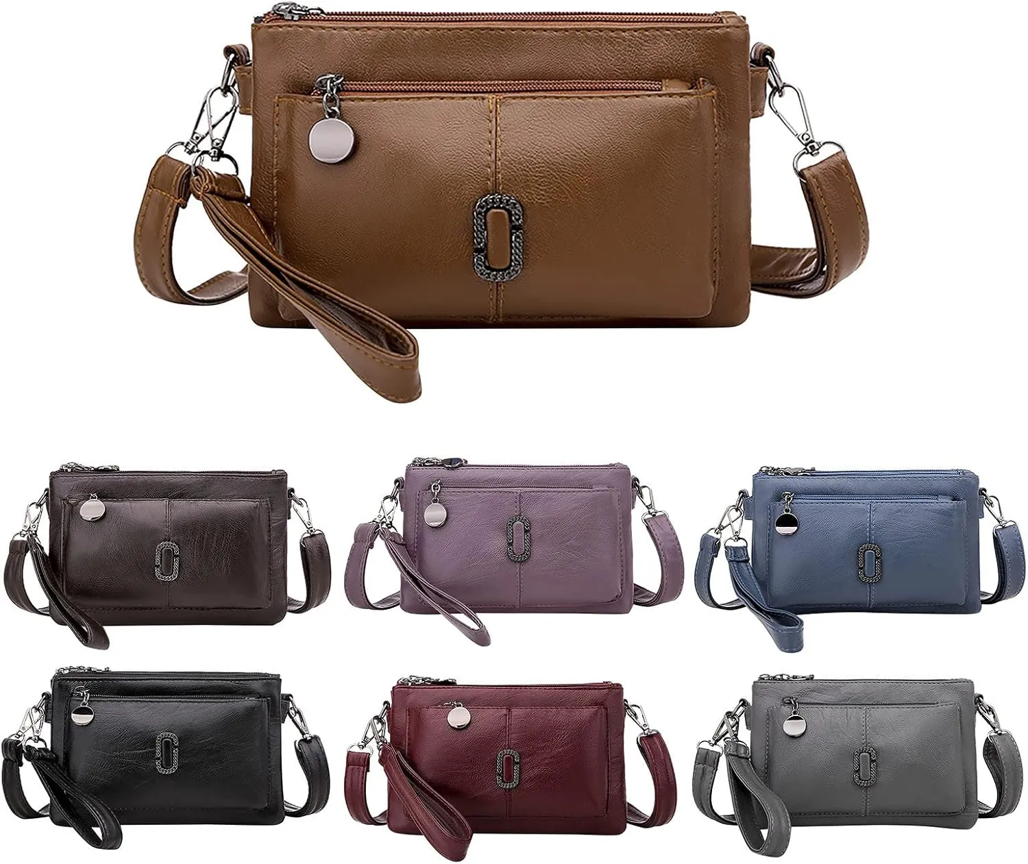 Messenger Bag Fashion Mobile Phone Change Small Square Bag Large Capacity Mobile Phone Bags Vintage (Yellow, One Size)